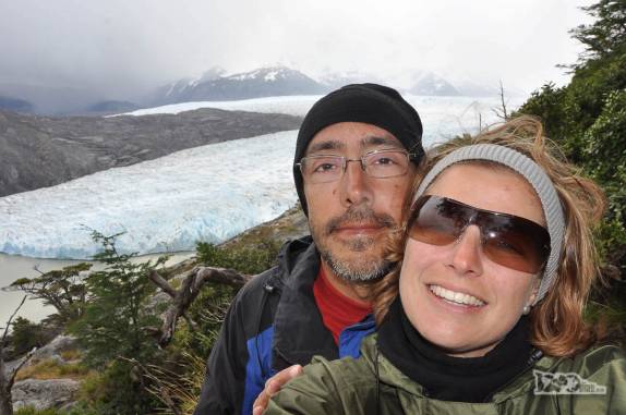 Mirante de observação do glaciar Grey, o maior do parque nacional Torres del Paine, no sul do Chile
